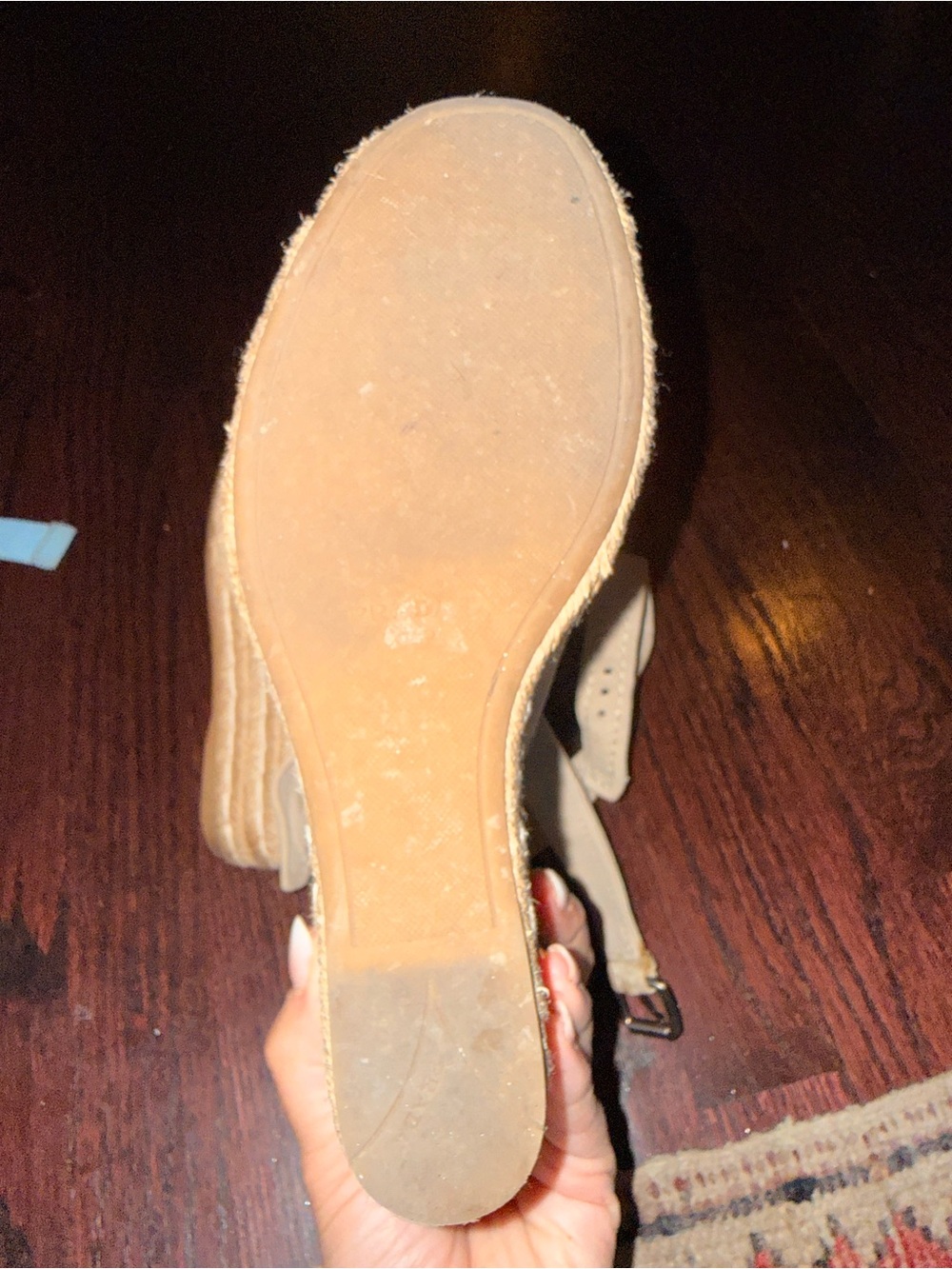 Prada Beige Suede Ankle-Strap Espadrille Wedge - Picture 7 of 7